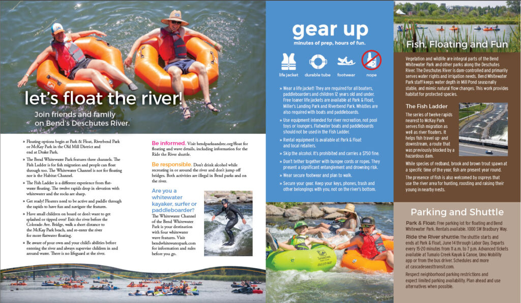 screenshot of BPRD's river floating guide brochure