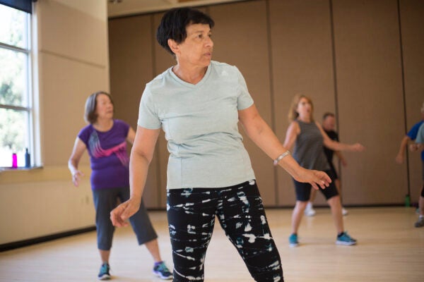 Class of patrons enjoying a Zumba fitness class at Larkspur Community Center.