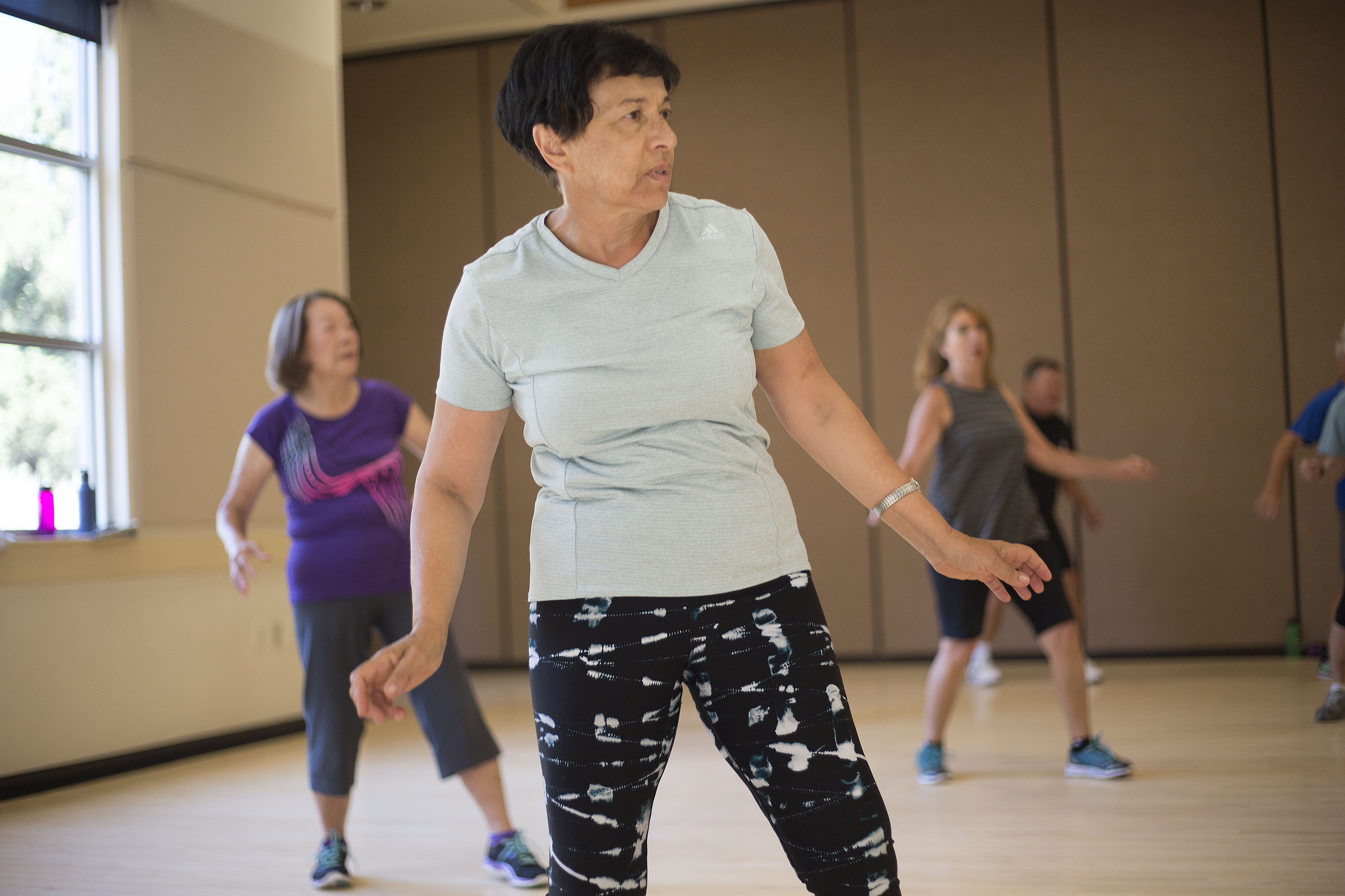 Class of patrons enjoying a Zumba fitness class at Larkspur Community Center.