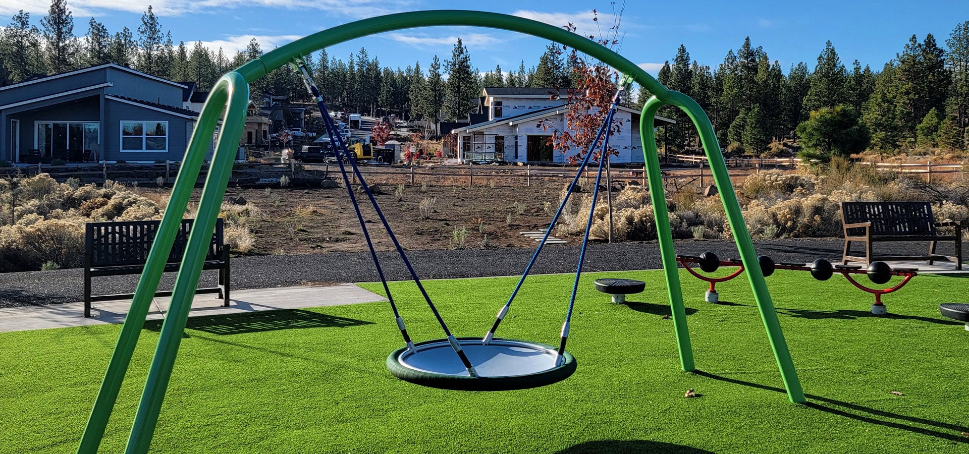 Large swing structure at Manzanita Rdige Park
