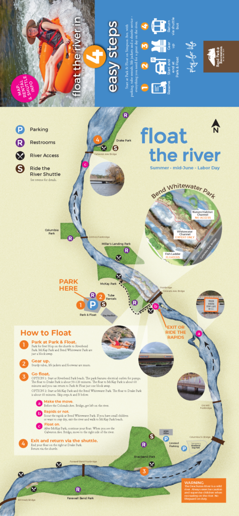 Brochure map of the Float the River system