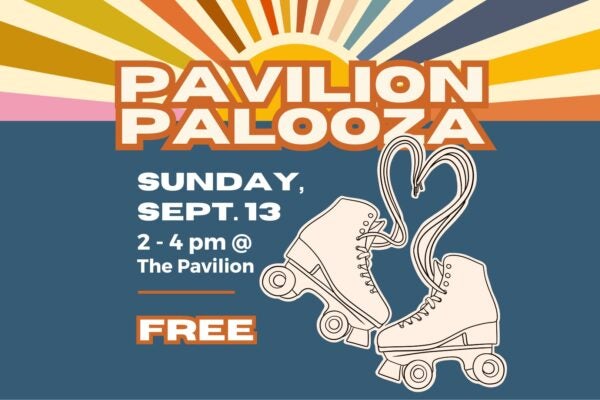 graphic advertising Pavilion Palooza 2026 with roller skates