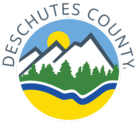 Deschutes County logo with mountain, forest and river